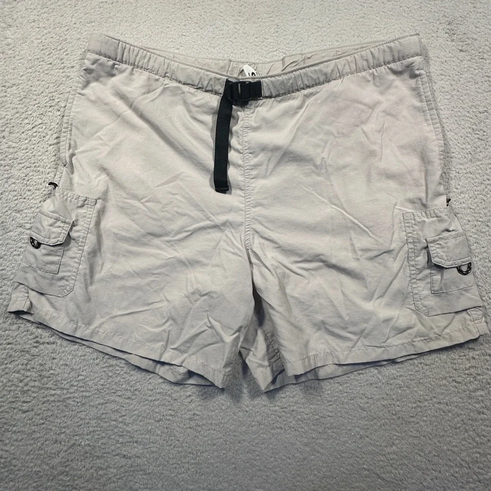 Columbia Cargo Shorts‎ Womens M Gray Nylon Belted Hiking Gorpcore Vintage Y2K